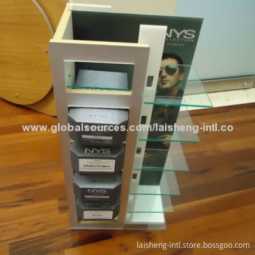 Wooden Display Shelves with Light, White Lamination